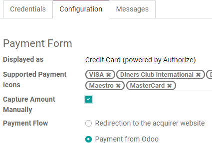 Authorize.Net Configuration tab on Odoo