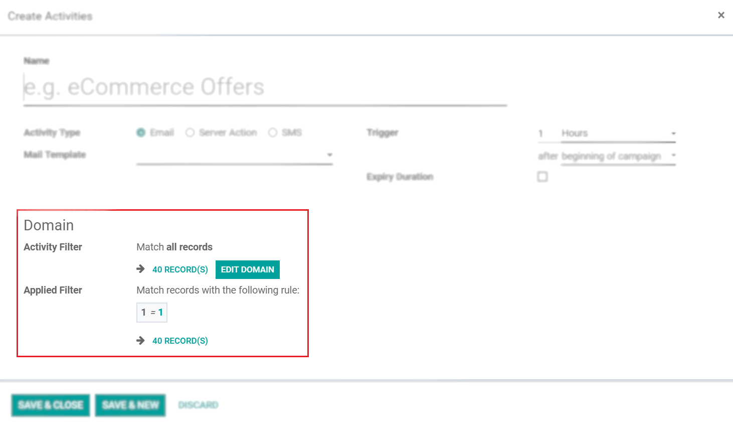 Metrics in Odoo Marketing Automation