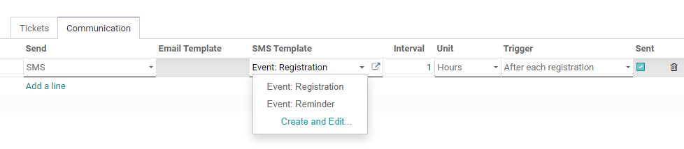 SMS for Events in Odoo Events