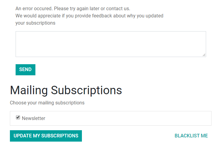 Blacklist in Odoo Email Marketing