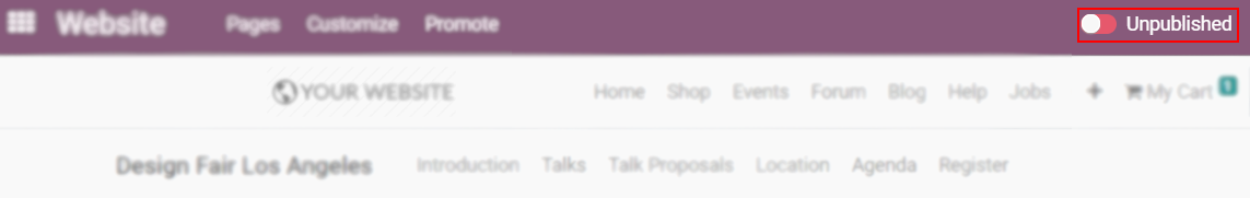 View of the website page to publish a proposed talk for Odoo Events