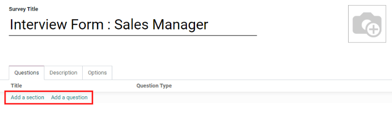 Enter job information details in the recruitment tab.