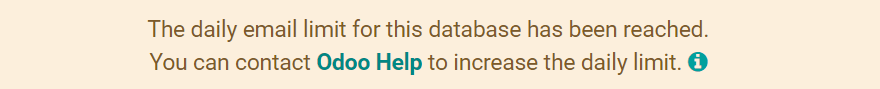 Warning in Odoo upon email limit reached