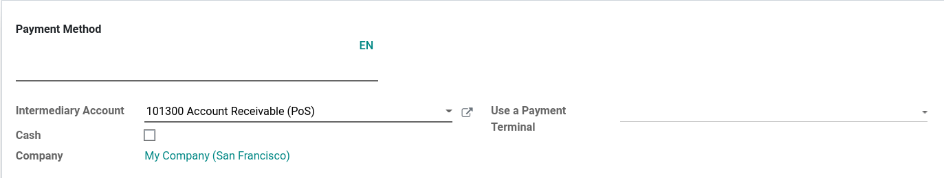 Creating a new payment method for a POS.