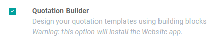 How to enable quotation builder on Odoo Sales.