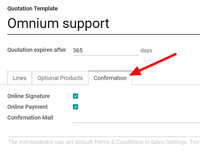 Allow customers to sign electronically or to pay online on Odoo Sales.