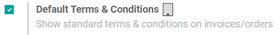 How to enable Default Terms and Conditions on Odoo Sales.