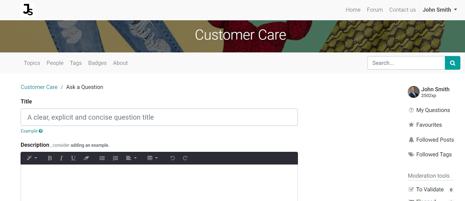Vista general de la página de foros de un sitio web para mostrar los que están disponibles en el Servicio de asistencia de Odoo