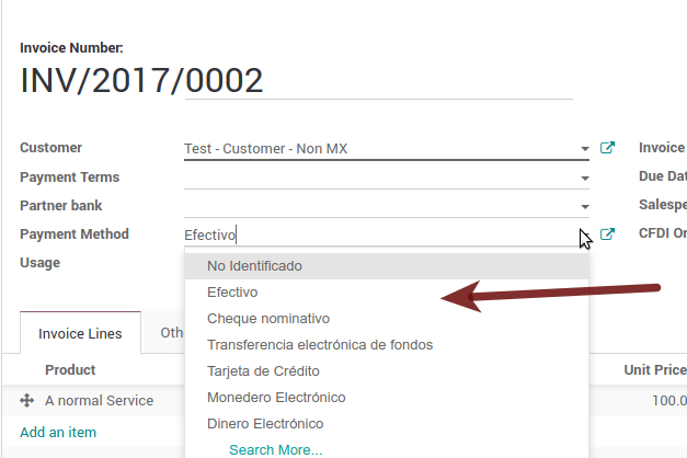 Error en el método de pago