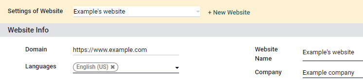 Configuración de https://www.ejemplo.com como el dominio del sitio web