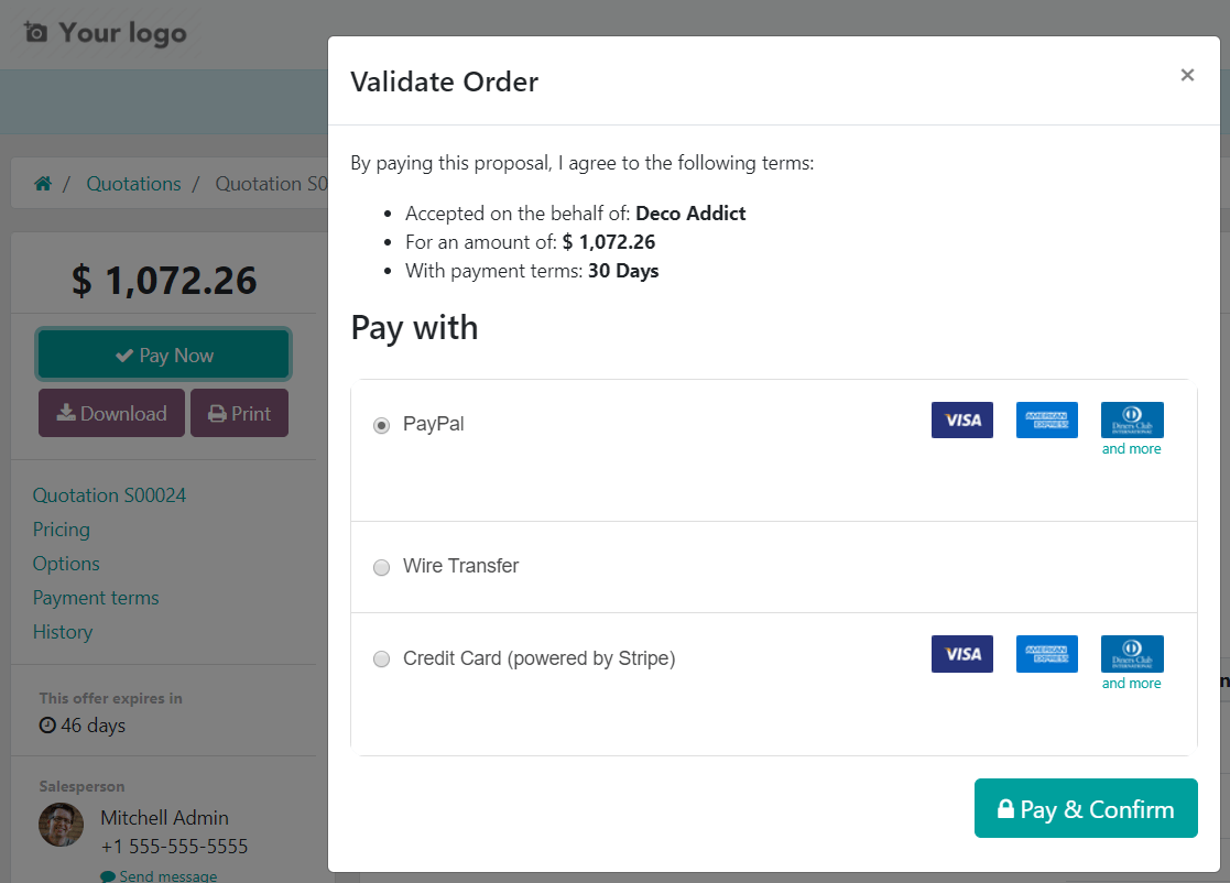 Comment enregistrer un paiement dans Odoo Ventes ?