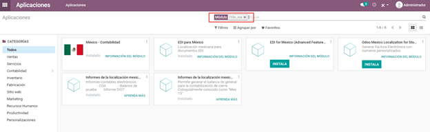 Installation du module de localisation mexicaine dans Odoo Apps