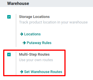 In configs, for the Inventory app, check multi-step routes box to enable Putaway rules.