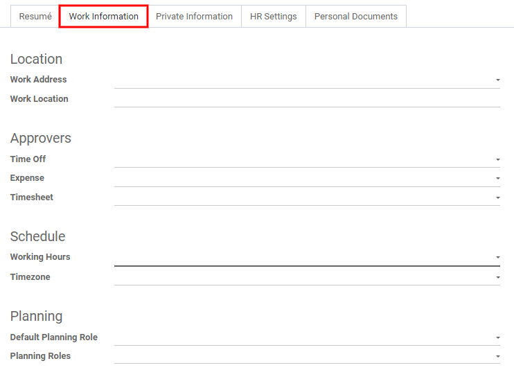 Voeg de werkinformatie toe aan het tabblad Werkinformatie.