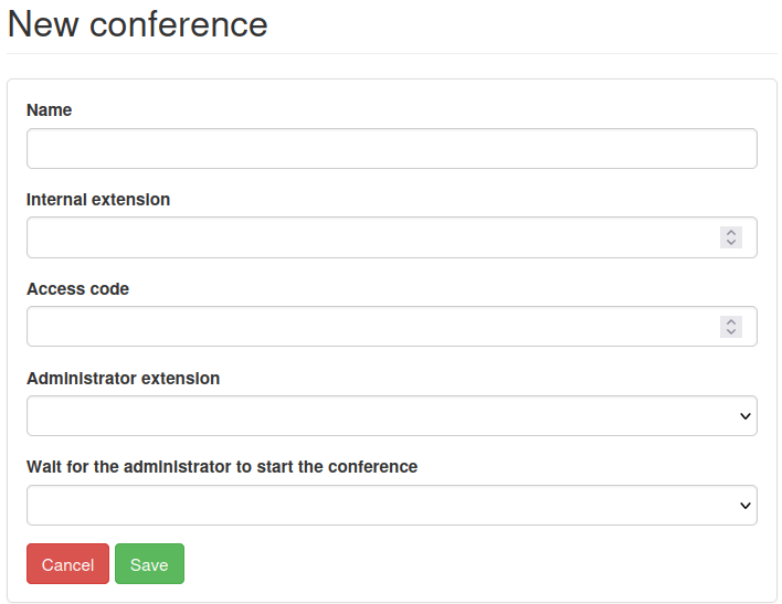 New conference form on Axivox.
