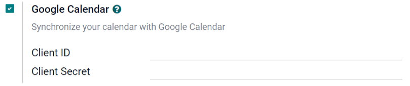 La opción a activar de Google Calendar en los ajustes generales.