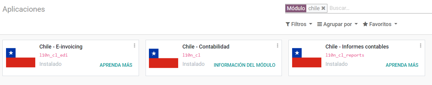 Module chilien à installer sur Odoo.