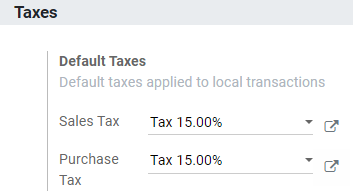 Définir les taxes à utiliser par défaut par Odoo