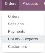 Menu à exporter DSFinV-K