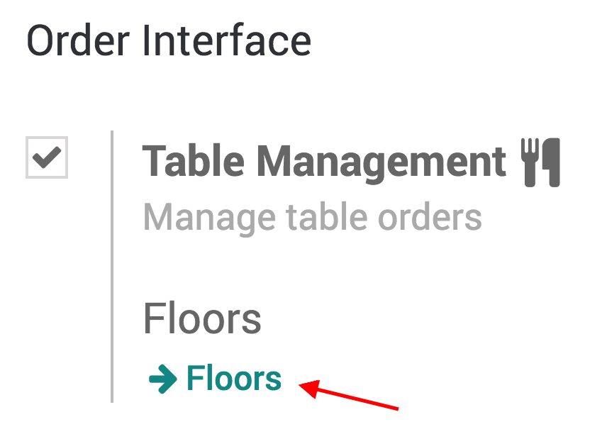 Vue de la fonctionnalité de gestion des tables. Une façon de gérer et de créer des salles sur un PdV