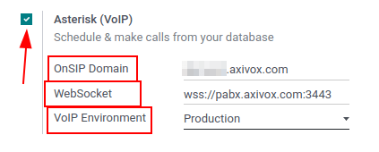 Integratie van Axivox als VoIP-provider in een Odoo-database.