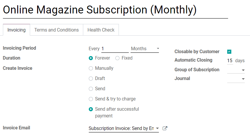 Create your own subscription templates on Odoo Subscriptions