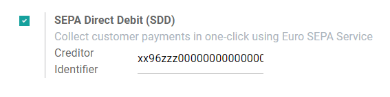 在Odoo会计应用程序中添加SEPA付款人标识符