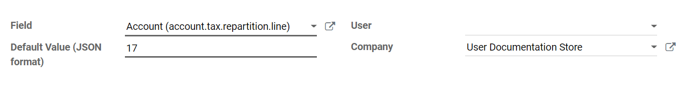 Example of a User-defined Defaults configuration