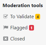 Moderationstools der Seitenleiste des Forums