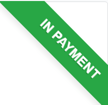 Ejemplo de una cinta verde con el mensaje "en proceso de pago" en la aplicación Ventas de Odoo.