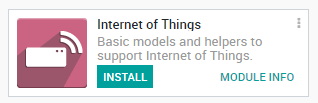 La aplicación Internet de las cosas (IoT) en la base de datos de Odoo.