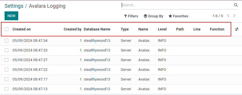 Show debug request history in Settings > Technical > Logging.