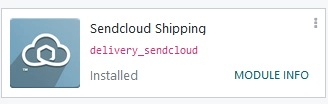 Módulo de envío por Sendcloud en el módulo Aplicaciones de Odoo.