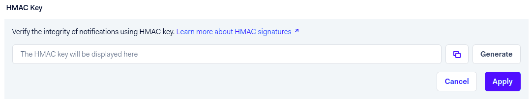 Generate a HMAC key and save it.