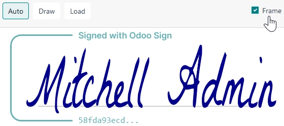 Adding the visual security frame to a signature.