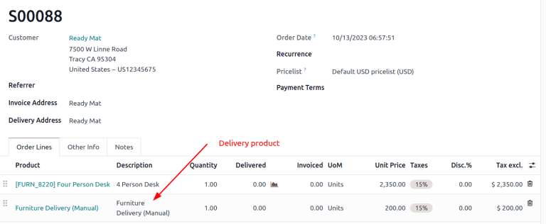 Show delivery order on the sales order line.