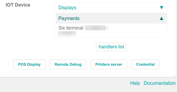 Confirming the connection to the Six payment terminal