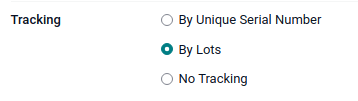 Enable product tracking by lots in the "Inventory" tab of the product form.