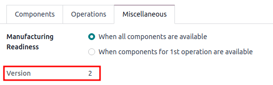Vedeți versiunea actuală *BOM* în fila Diverse.