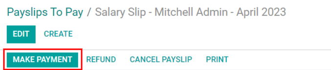 Klicka på Utför betalning för att skicka betalningen till den anställde.