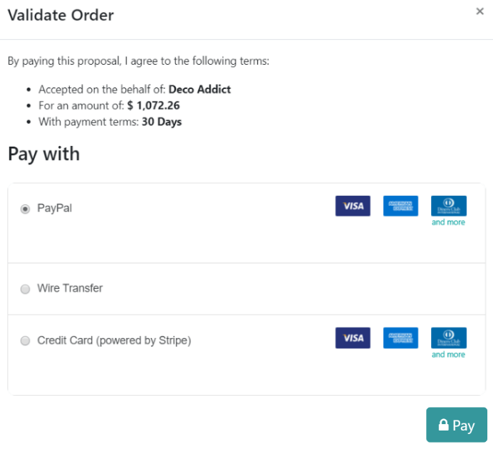 How to register a payment on a validate order pop-up window in Odoo Sales.