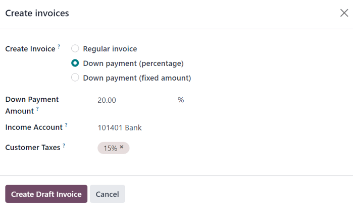 Down Payments Odoo 17 0 Doentation