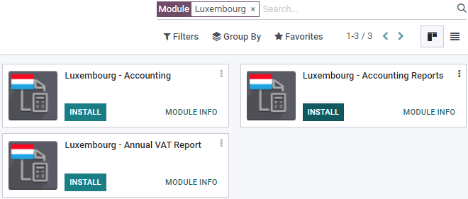 The three modules for the Kenya Fiscal Localization Package on Odoo