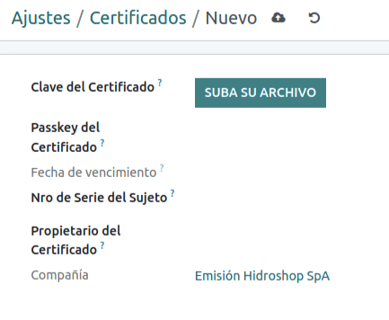 Digital certificate configuration.