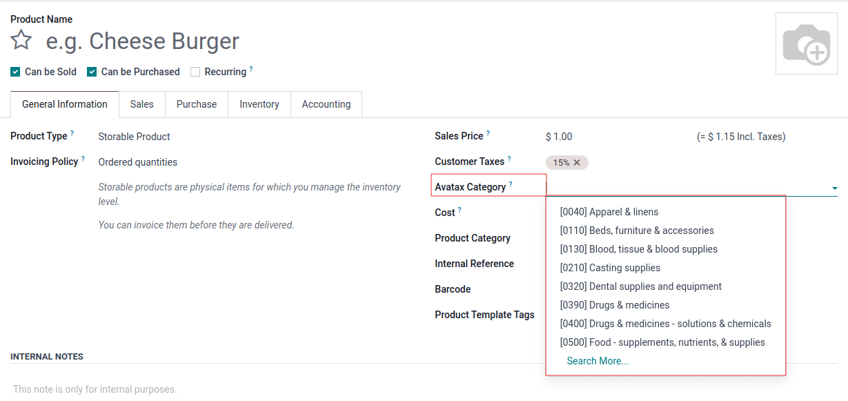 Override product categories as needed