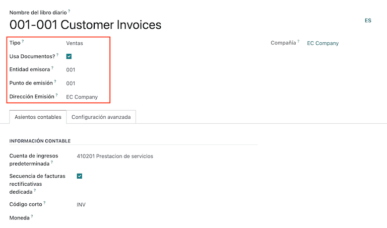 Configuring a printer point for Ecuador electronic document type of Customer Invoices.