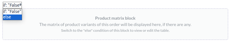 Anzeige der auf einen Block angewandten Bedingungen.