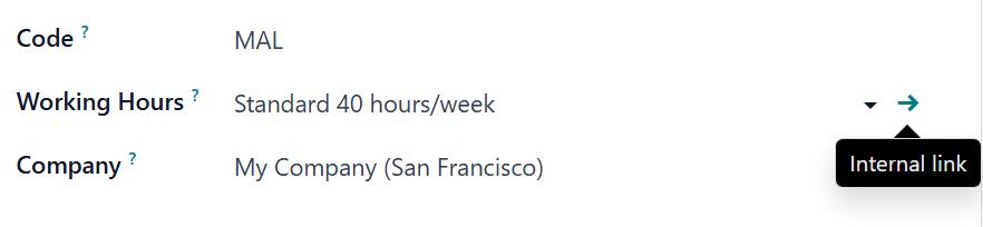 作業区フォームの "外部リンク" ボタン