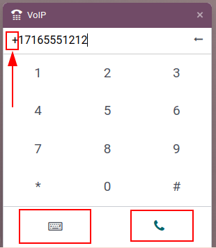 VoIP 전화 위젯을 사용하여 전화를 겁니다.