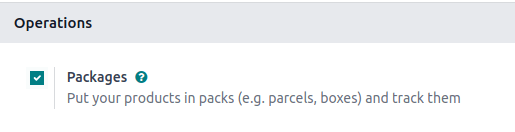 Aktivera paketfunktionen.